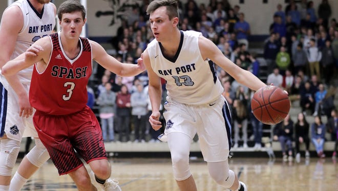 Stevens Point Area Senior High's Drew Blair, left, averaged nearly 29 points a game this season and was a first team selection to the Associated Press All-State boys basketball team.
