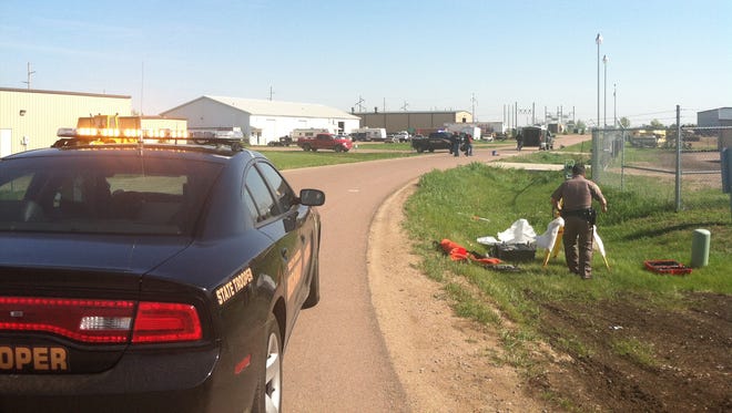 A fatal motorcycle accident is investigated northeast of Tea on Wednesday.