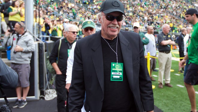 May 2, 2015; Eugene, OR, USA; Nike founder Phil Knight attends the Oregon Spring game at Autzen Stadium. Mandatory Credit: Scott Olmos-USA TODAY Sports