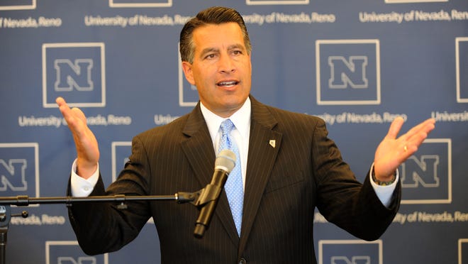 Gov. Brian Sandoval, seen here in a photo announcing the new fitness center at UNR, will likely name a new Nevada regent soon.