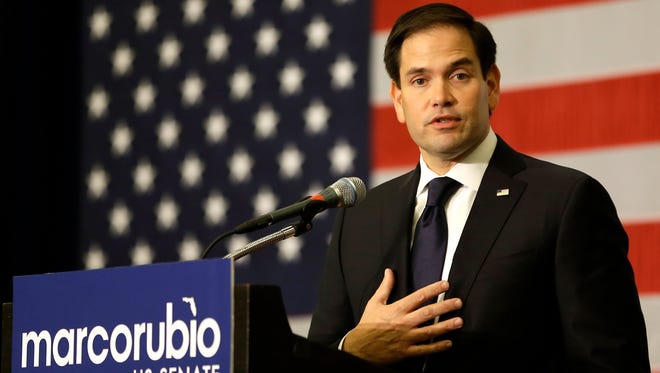 In this Aug. 30, 2016 file photo, Sen. Marco Rubio, R-Fla. speaks at a primary election party, in Kissimmee. (AP Photo/John Raoux, File)