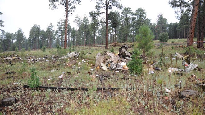One person was dead after the crash of a light plane south of Flagstaff late Tuesday night, officials said.