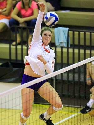 Clemson's Leah Perri is one of two seniors on the volleyball team, leading an improved offensive attack.