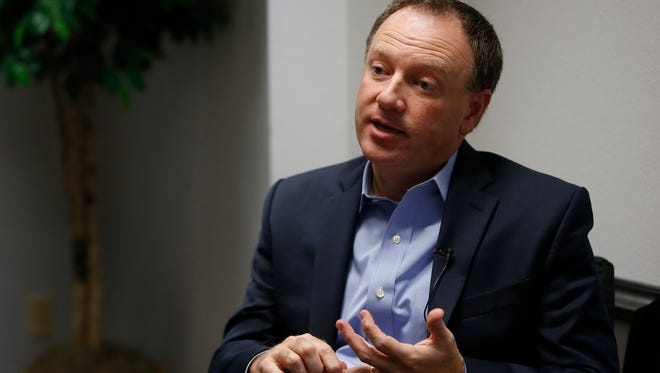 Michael Happe, Winnebago Industries president and CEO, talks about the brand's legacy and where the company's future lies Wednesday, Nov. 16, 2016, at the Winnebago Industries headquarters in Forest City, Iowa.