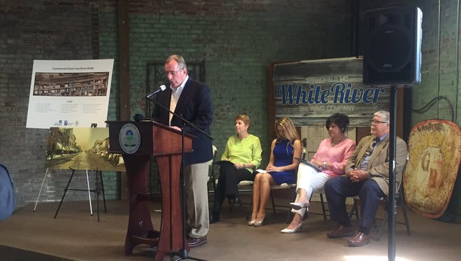 EPA Region 7 Administrator Mark Hague speaks at a press conference held at the White River Brewing Company on June 13, 2016.