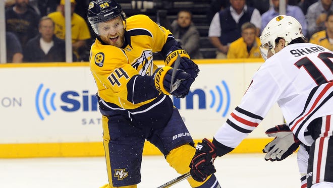 Defenseman Cody Franson finished with four points in 23 regular-season games for Nashville.