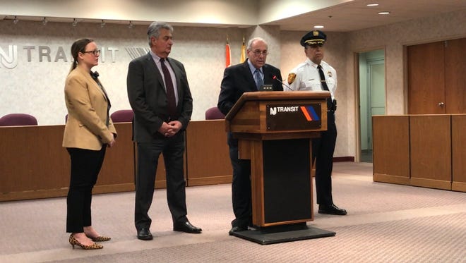Steve H. Santoro, NJ Transit's executive director, spoke about Monday's derailment at a press conference in the company's Newark headquarters Wednesday afternoon.