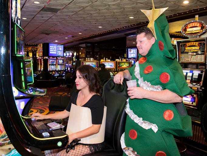 Claudia and Mike Vallery spread some holiday cheer