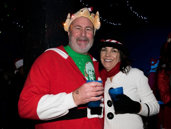 A scene from the Santa Crawl on Saturday in downtown