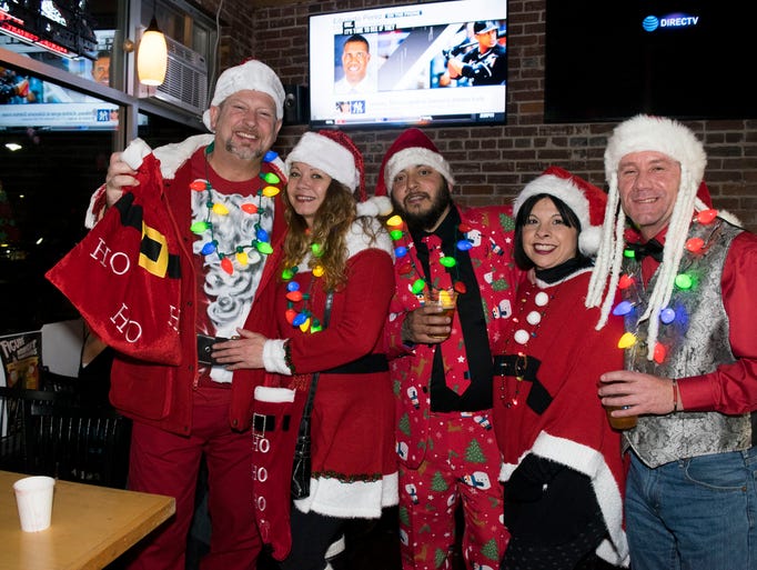 A scene from the Santa Crawl on Saturday in downtown