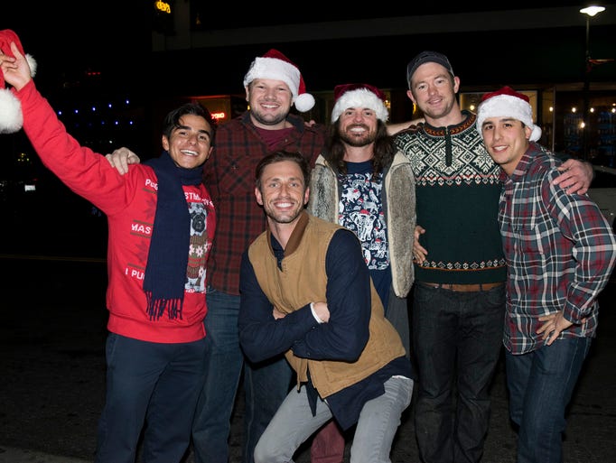 A scene from the Santa Crawl on Saturday in downtown