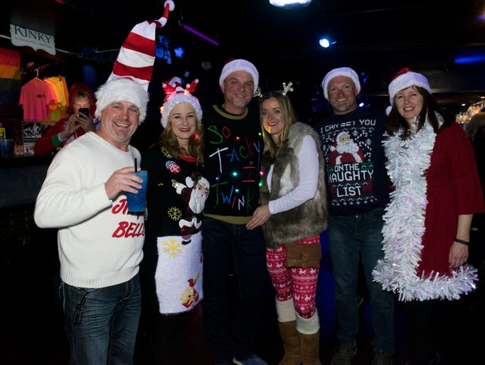 A scene from the Santa Crawl on Saturday in downtown