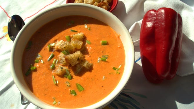 Roasted Red Pepper and Smoked Gouda Bisque is a gourment soup that you can make at home for a fraction of the cost.