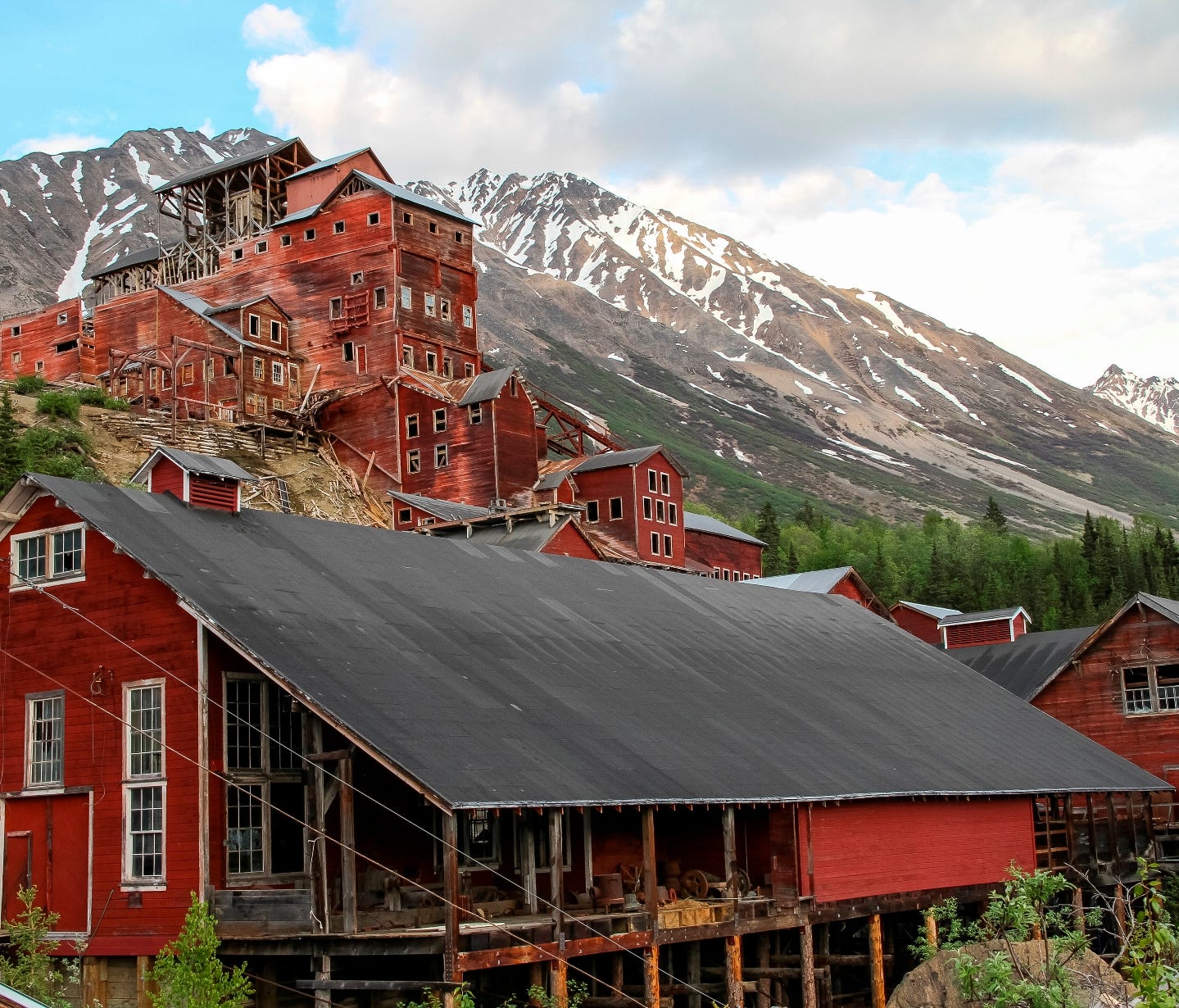 Copper mining created Kennecott, Alaska, and soon after the vein ran out in 1938, the town did too. Now a National Historic Landmark, it's managed by Wrangell-St. Elias National Park and Preserve.