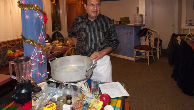 Pedro Rosales prepares to teach a class how to make a classic mole dish in 2011 during one of the cooking classes he regularly conducts at La Margarita. He'll hold more cooking classes in February and March.