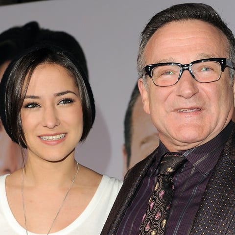 Zelda Williams, left, stands with her father Robin