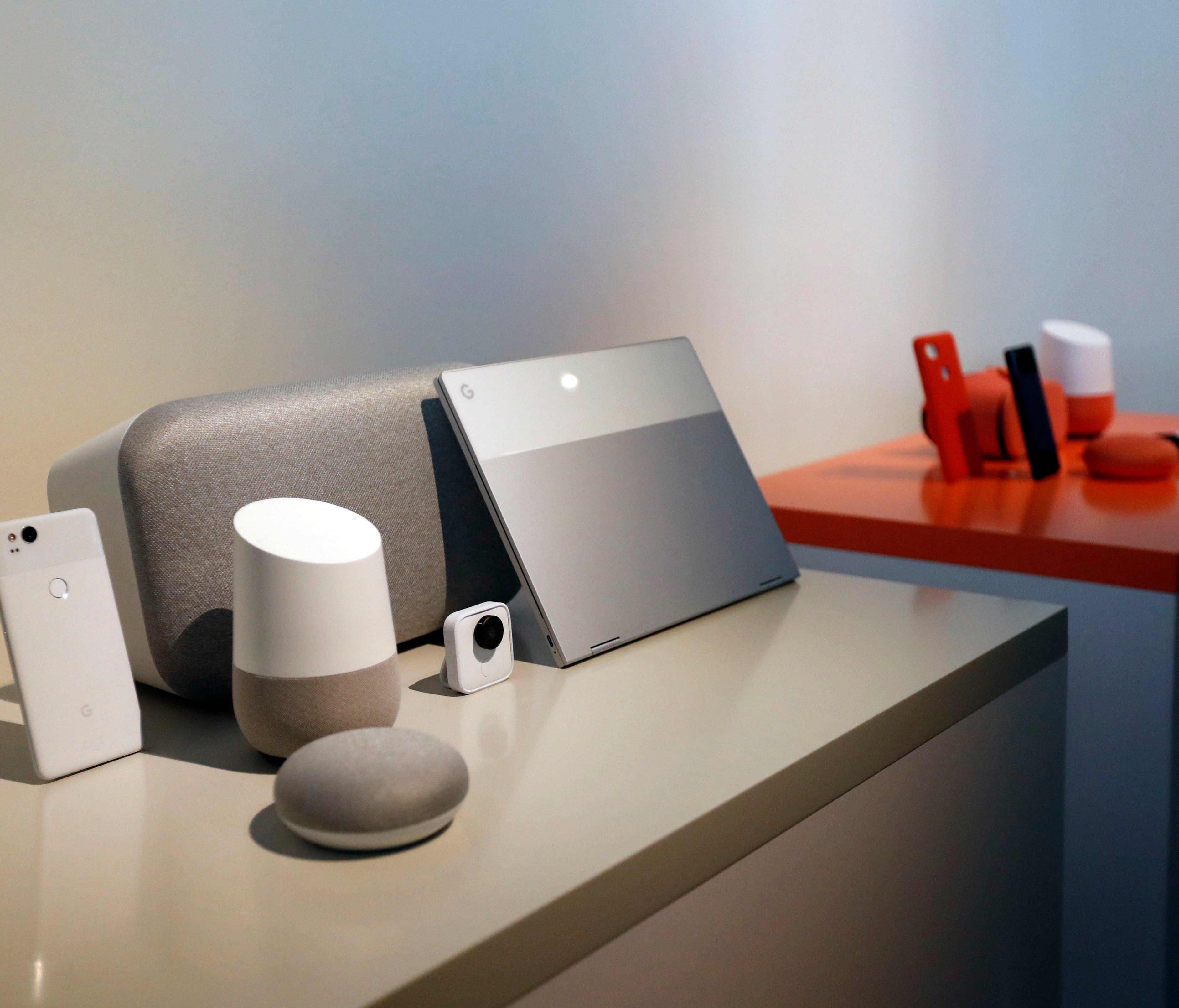 Made by Google products on display at Google's press event in San Francisco.