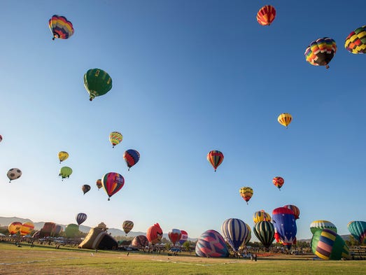 A photograph from the Great Reno Balloon Races held