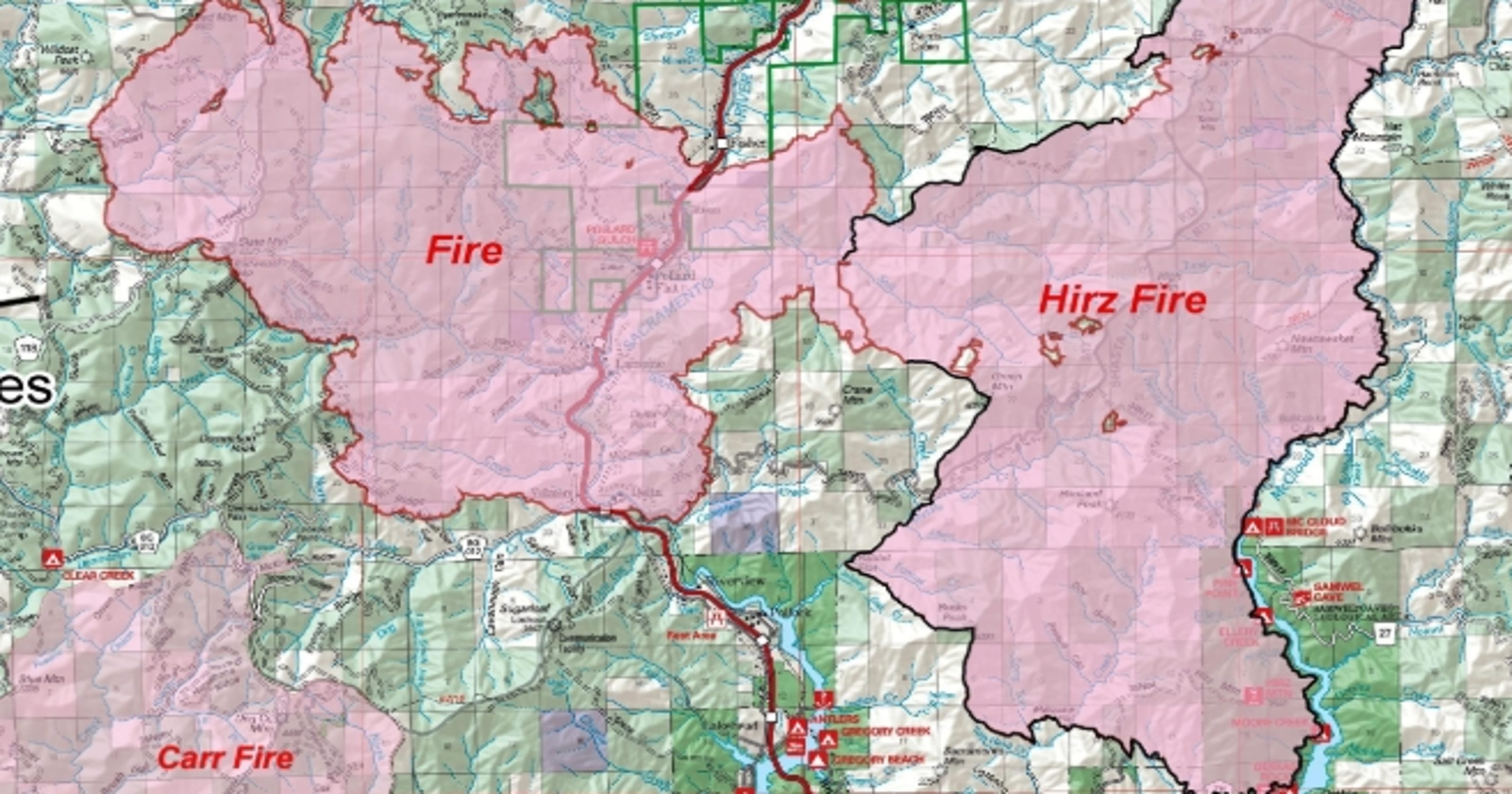 Wildfire update I5 still closed while Delta Fire burns into Hirz Fire