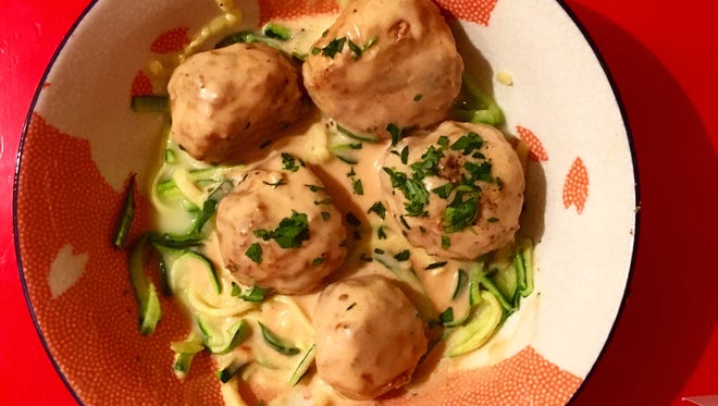 By substituting noodles for spiralized zucchini, or "zoodles," Swedish meatballs and "noodles" become low-carb and plenty delicious.