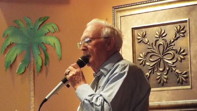 John Geen, caller for San Angelo's Promenade Squares Dance Club, is seen here while entertaining at a local care facility.