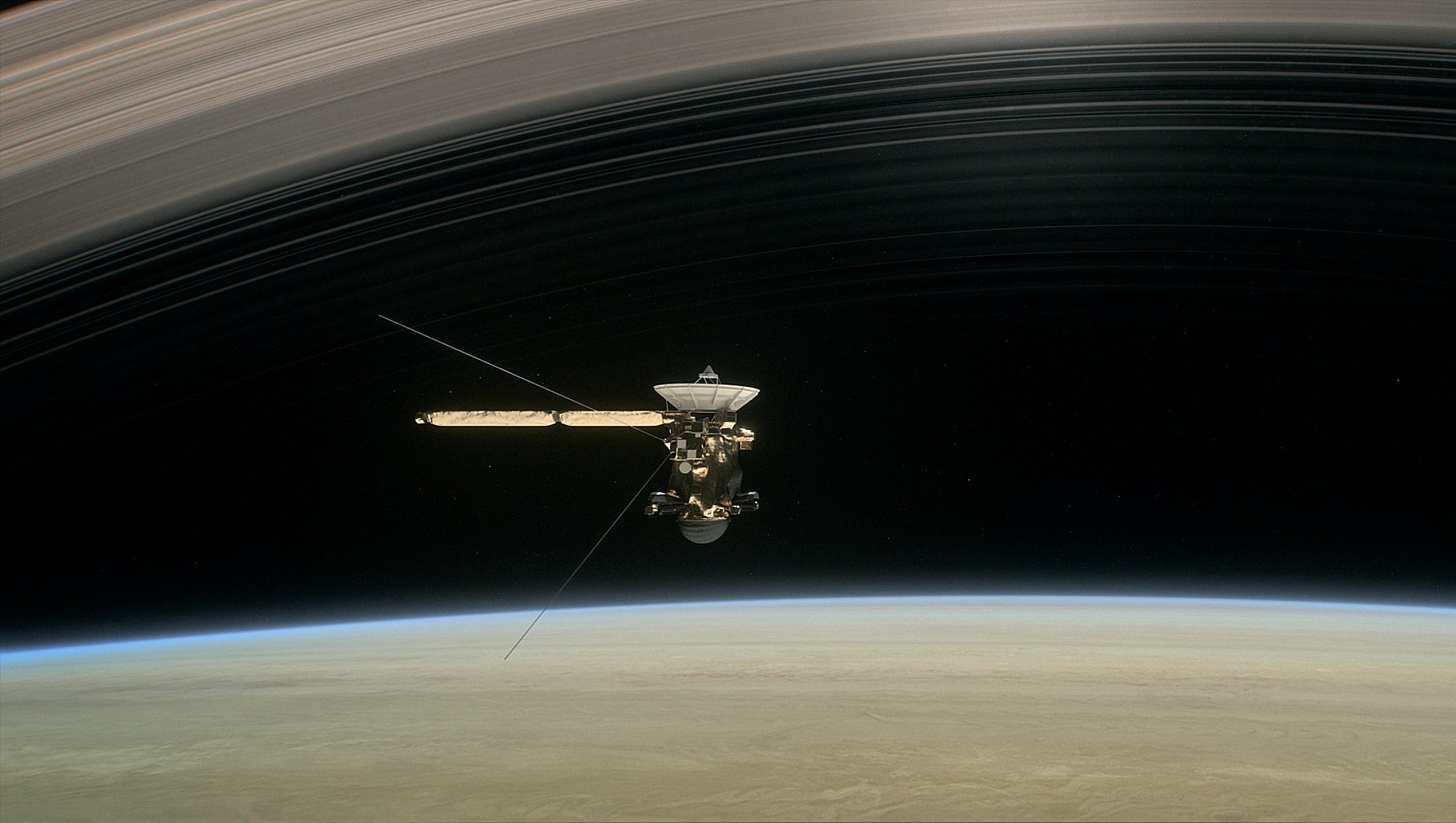 Nasa S Doomed Cassini Makes First Perilous Pass Between Saturn And Its Rings They consist of countless small particles, ranging in size from micrometers to meters, that orbit about saturn. first perilous pass between saturn and