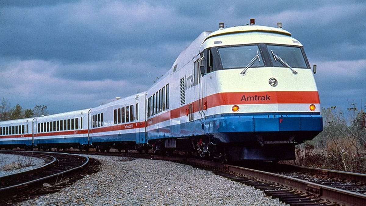 In 1976-77, Amtrak introduced the modern gas-turbine RTL Turboliner trainsets for use in upstate New York on the Empire Service (New York-Albany-Buffalo) and Adirondack (New York-Montreal). They were modified from the earlier RTG Turboliners to include American couplers and standard 480 volt head-end power. The RTLs were also equipped for third rail electric operation so they could access   Grand Central Terminal, which Amtrak served until 1991 when it consolidated all New York City services at Penn Station.