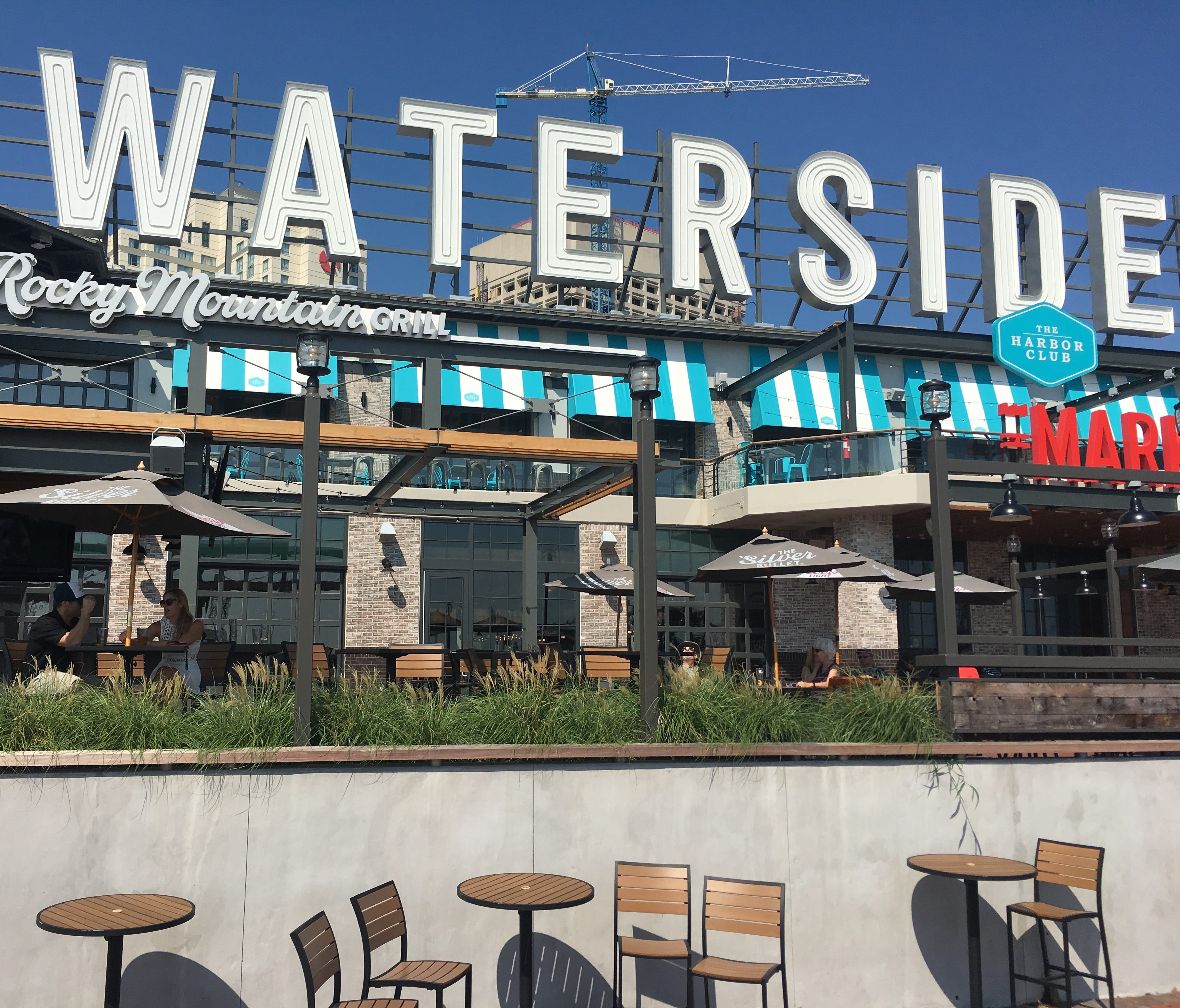 The new Waterside District complex seeks to appeal to young and old alike with entertainment (like Family Movie Nights) and a host of fun eateries all under one roof.