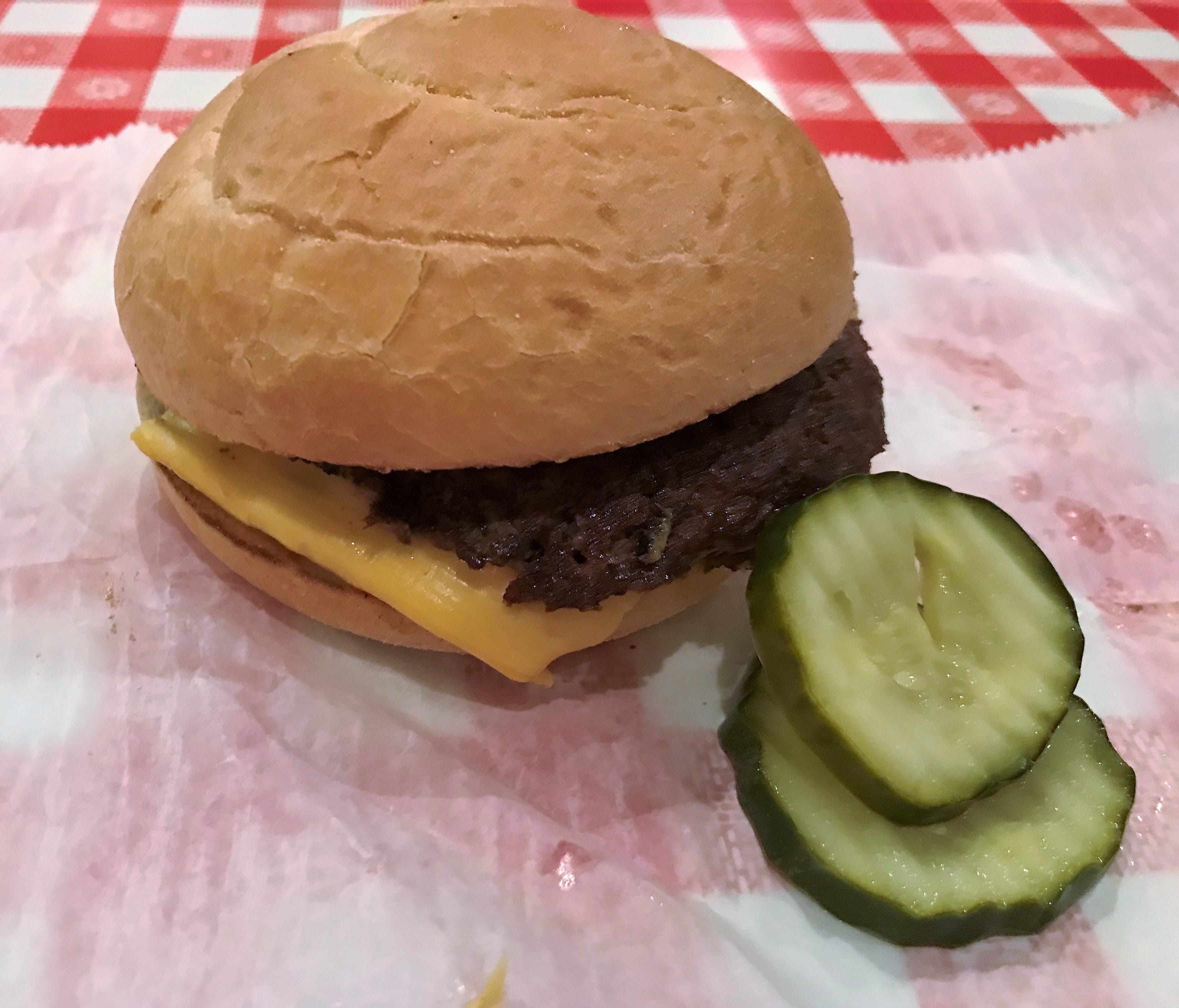 The famous signature dish is a double cheeseburger.