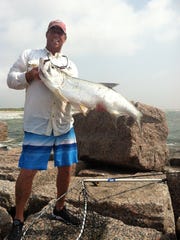 Tarpon are among the species caught from the Fish Pass jetties.