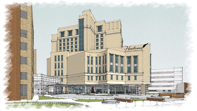 A rendering of the proposed hotel at St. Joseph's Regional Medical Center in Paterson.
