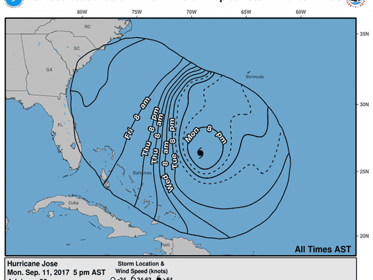 Hurricane Tracker Map Shows Hurricane Jose S Unusual