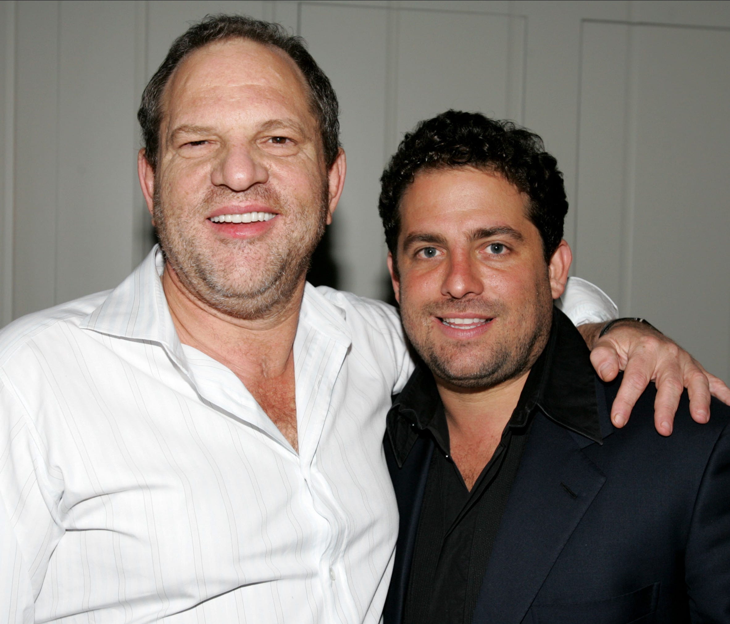 Miramax Film's Harvey Weinstein and director Brett Ratner in Beverly Hills, Calif. Jan. 12, 2005.