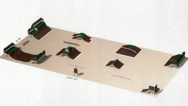 The plans for the original Deming Skatepark as it was installed in 2002.