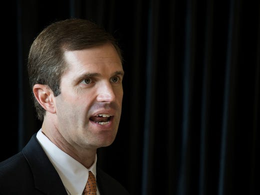 Kentucky attorney general, Andy Beshear, announces