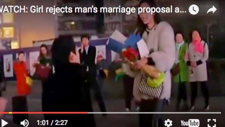 A Chinese woman rejected a proposal because she deemed the diamond too small.