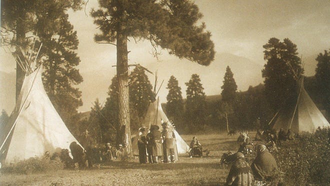 Ones of Edward Curtis’ famous Indian photographs of the American West is this shot of the pastoral home of northwest Montana’s Flathead tribe.
