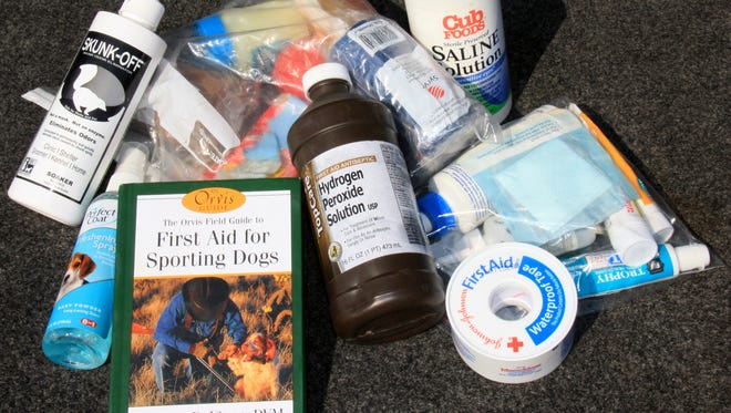 A dog first aid kit should be an essential part of a hunting trip.
