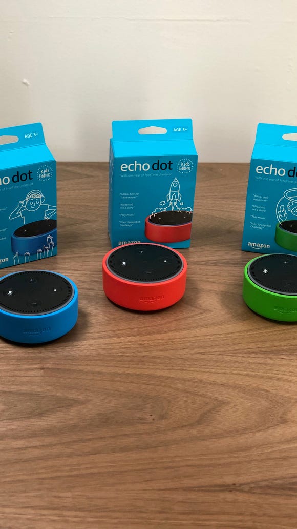   Echo Dot Kids Edition is available in blue, red and green. 