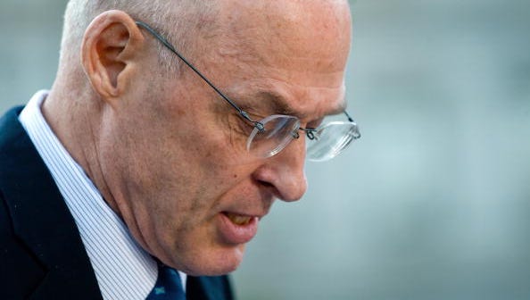 U.S. Treasury Secretary Henry Paulson speaks to the media on Sept. 29, 2008 at the White House in Washington, DC.