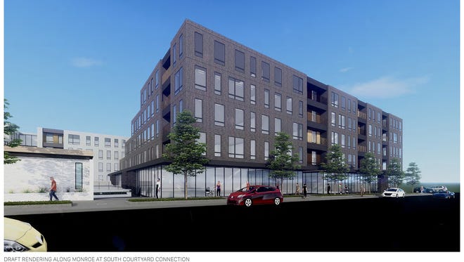 Along Monroe at South Courtyard Connection