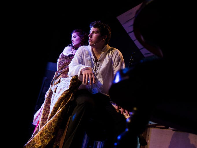 Ian Kress rehearses a scene as the character Sweeney