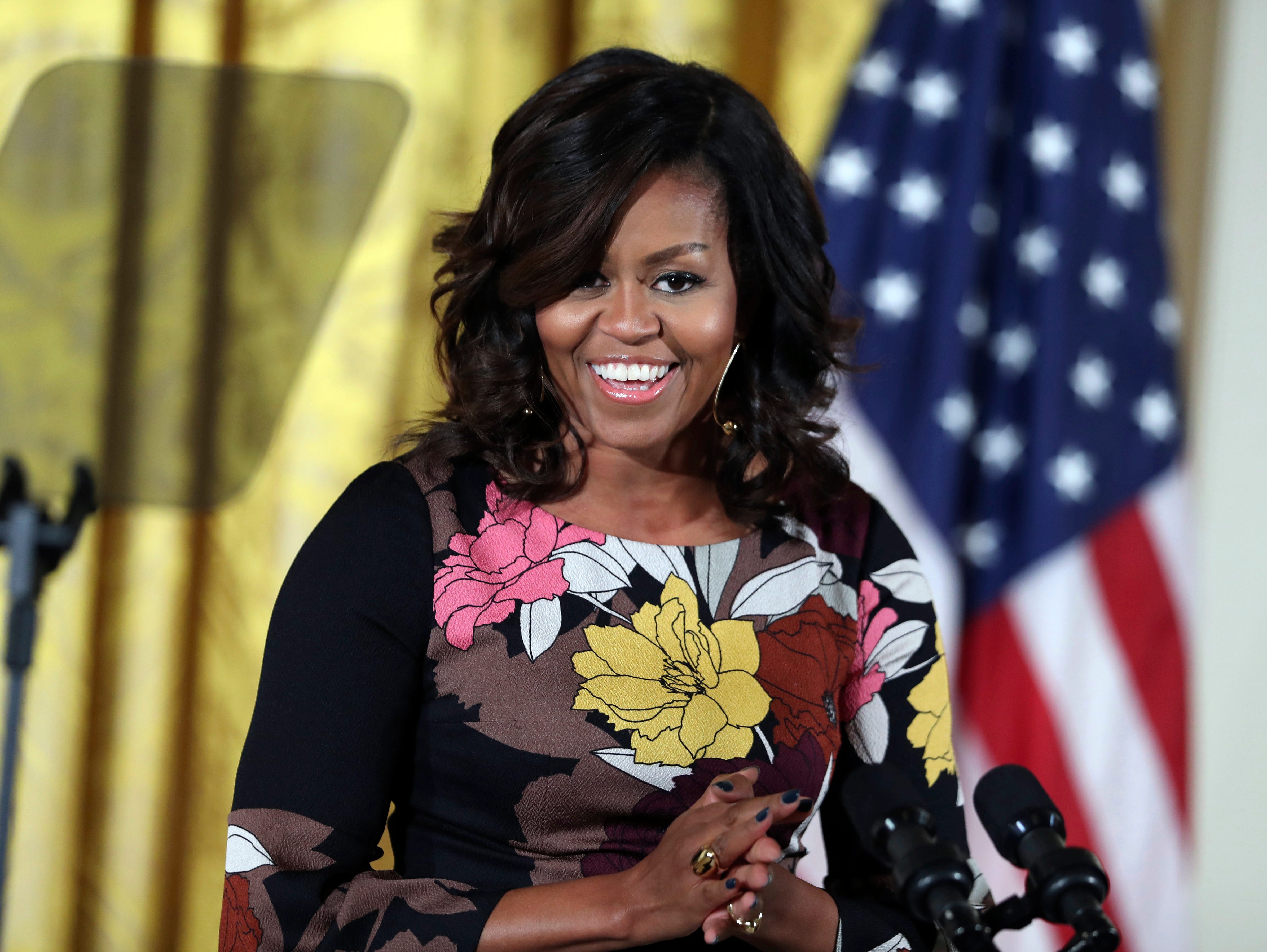 First lady Michelle Obama speaks in Washington, D.C. Nov. 14, 2016.