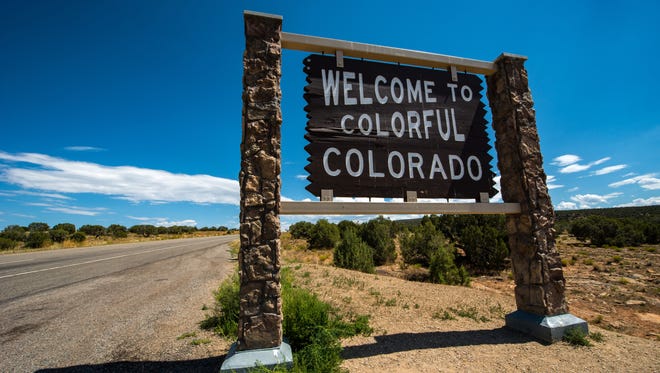 Colorado: The frontier-like design for this Colorado welcome sign says a lot about the state without needing words at all.