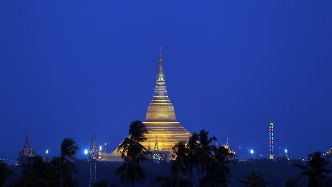 The Uppatasanti Pagoda is an iconic landmark in Myanmar, pictured Friday, Nov. 3, 2017.