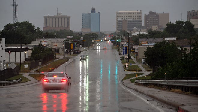 Wichita Falls and the surrounding area was shrouded in rain Sunday night.