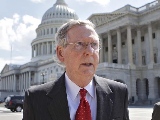 Senate Majority Leader Mitch McConnell, left, and Sen.