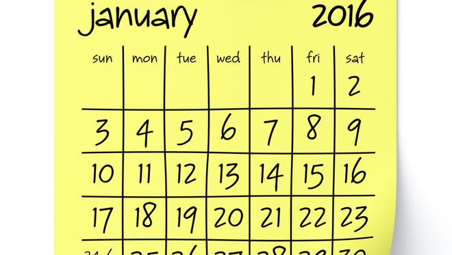 January 2016 - Calendar