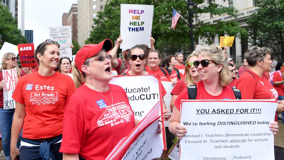 Teachers protest around the country