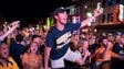 Fans cheer on Lower Broadway during Game 4 in the Stanley